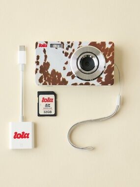 Lola Brown Pattern Compact Digital Camera with 32GB Card